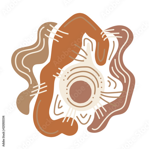 Abstract doodle shape. Creative chaotic vector design element. 