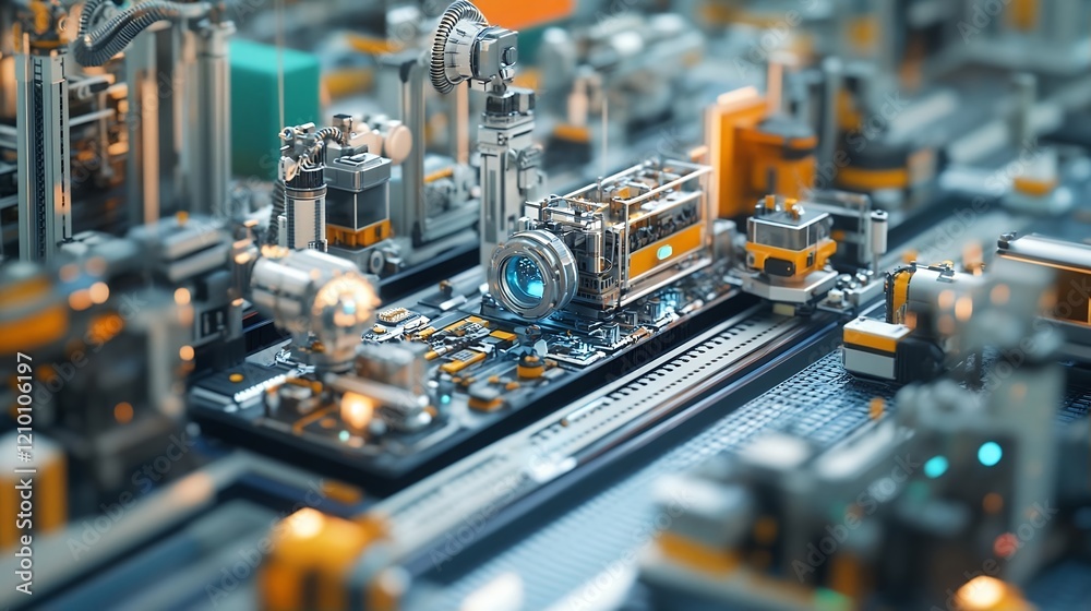 Futuristic Factory Automation Advanced Robotic System Futuristic Factory Automation Advanced Robotic System