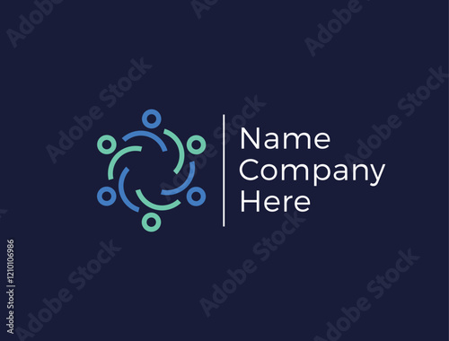 Unity People Logo Design. Abstract Circle Symbol for Community and Social Networks.