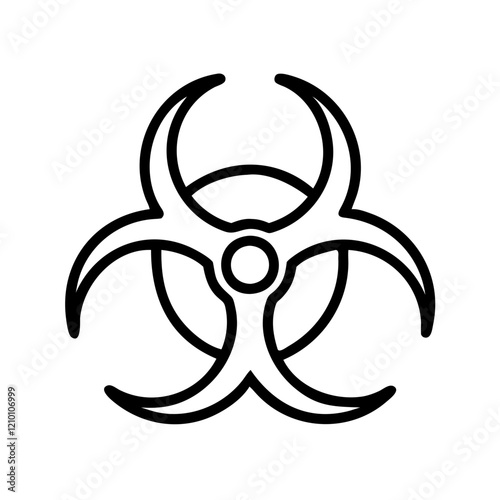biohazard symbol icon, biohazard symbol line art - simple line art of biohazard symbol, perfect for biohazard symbol logos and icons