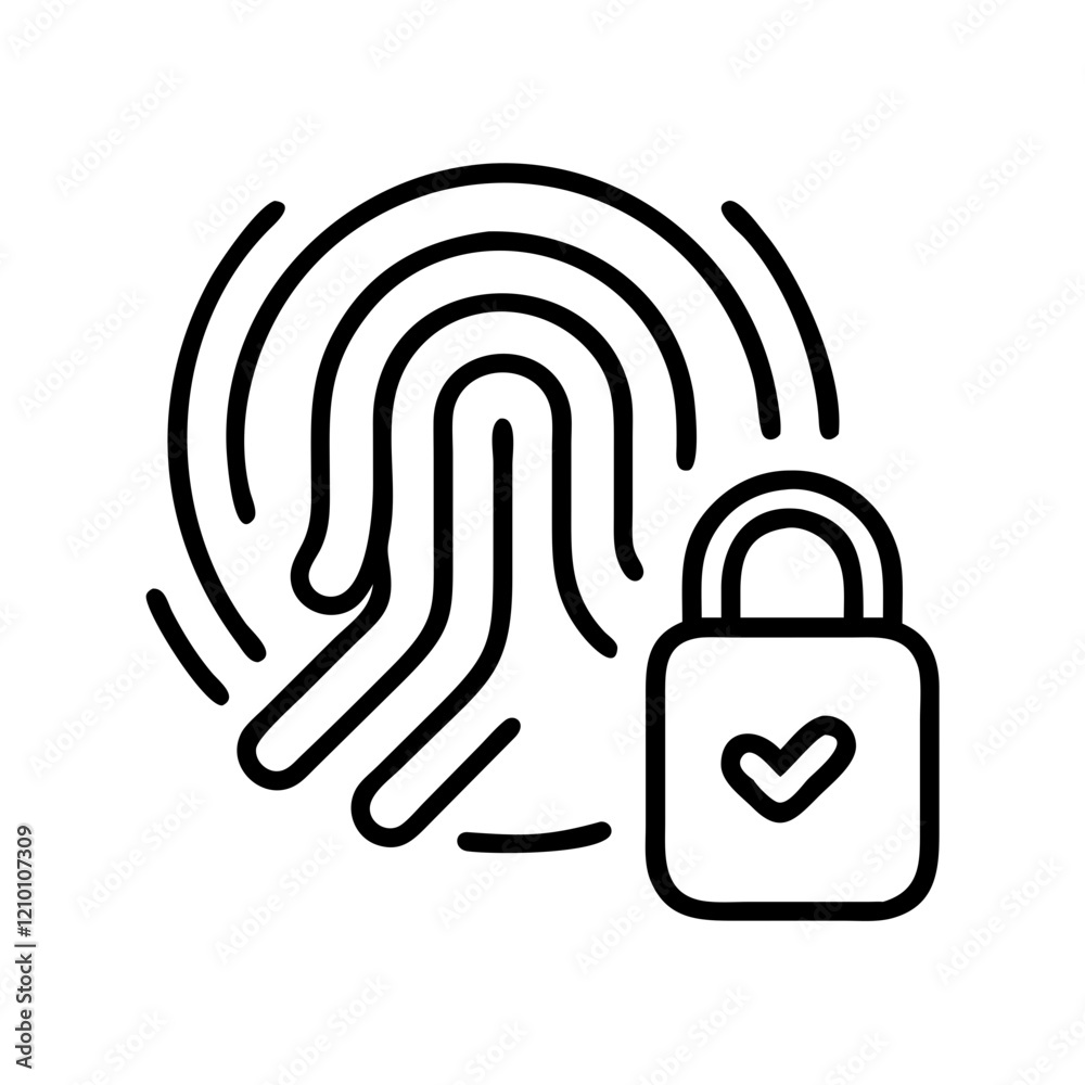 biometric authentication icon, biometric authentication line art - simple line art of biometric authentication, perfect for biometric authentication logos and icons biometric authentication icon, biometric authentication line art - simple line art of biometric authentication, perfect for biometric authentication logos and icons