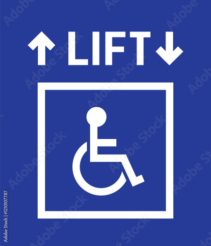 Elevator for Disabled People Icon. Wheelchair Lift Symbol for Accessibility.
