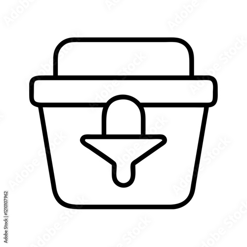 bitbucket icon, bitbucket line art - simple line art of bitbucket, perfect for bitbucket logos and icons photo