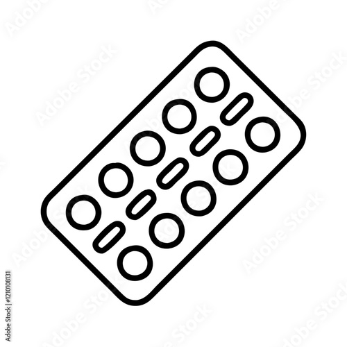 blister pack icon, blister pack line art - simple line art of blister pack, perfect for blister pack logos and icons