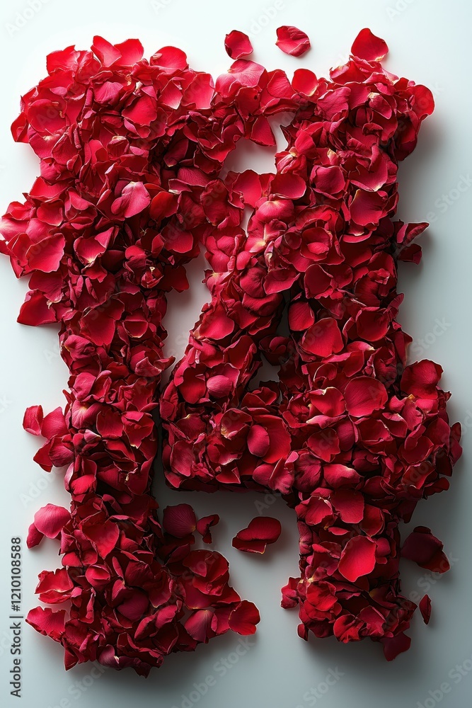 Artistic floral arrangement displaying the number 14. Artistic floral arrangement displaying the number 14.