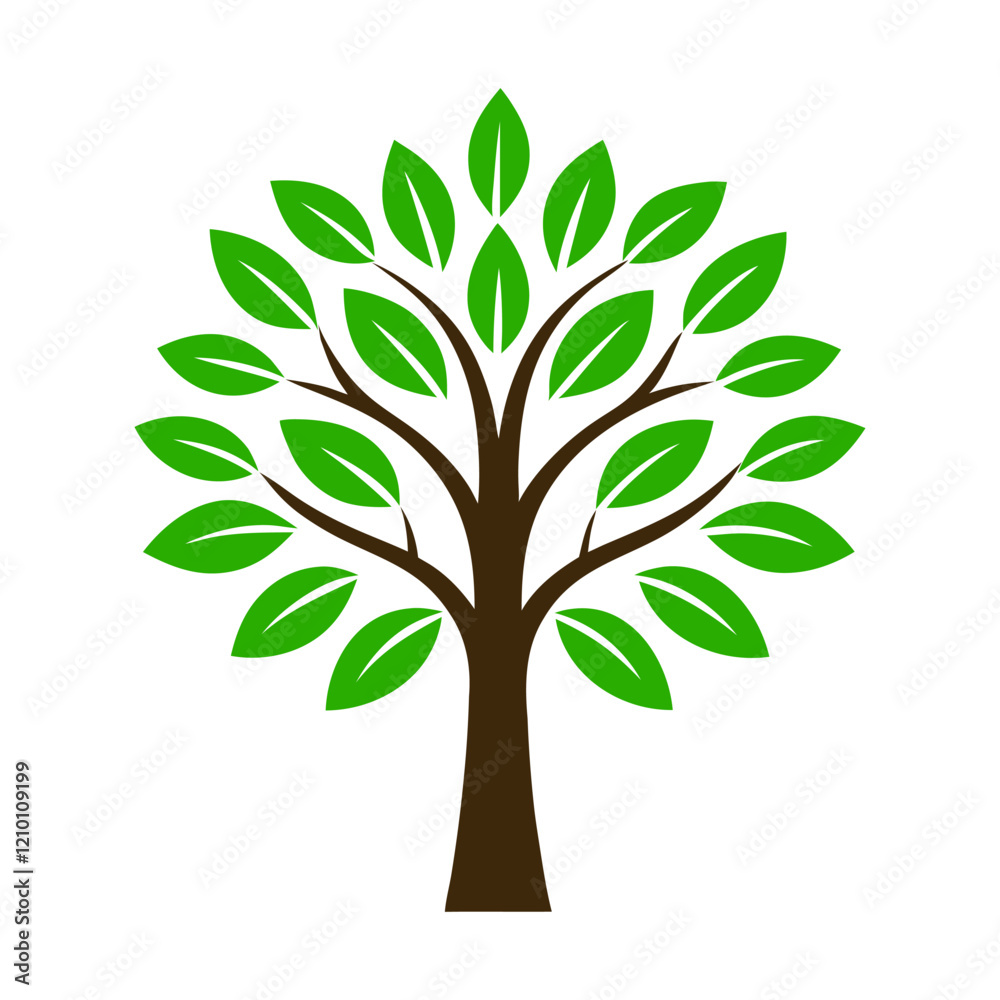 Fototapeta premium Tree icon. Cute tree icon on white background. Vector illustration