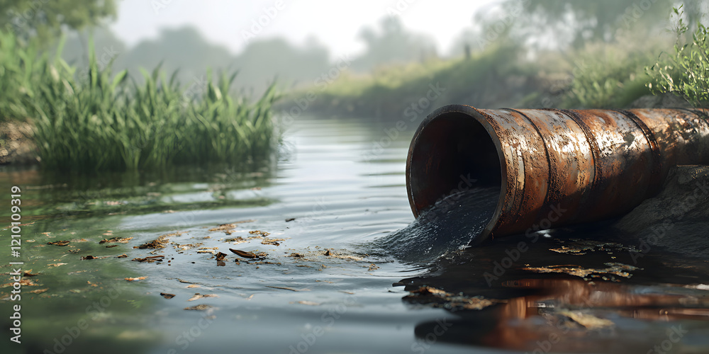 pipe discharge polluted water pollution stream river ocean environment shoreline damage industrial effluent industry ecology pipe discharge polluted water pollution stream river ocean environment shoreline damage industrial effluent industry ecology