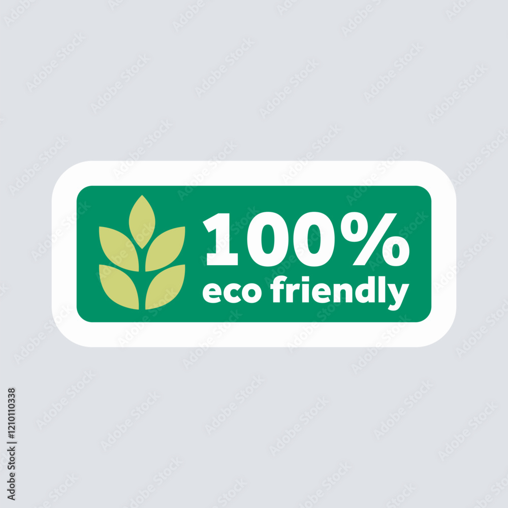 Eco friendly sticker in flat design. Ecological label with guarantee. Vector illustration isolated. Eco friendly sticker in flat design. Ecological label with guarantee. Vector illustration isolated.