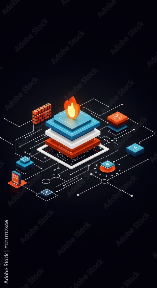 Fototapeta premium Cyber security Data lock Protection Information privacy defence internet business technology concept