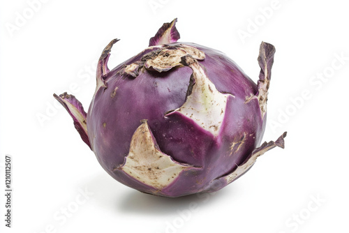 Whole kohlrabi isolated on white background photo