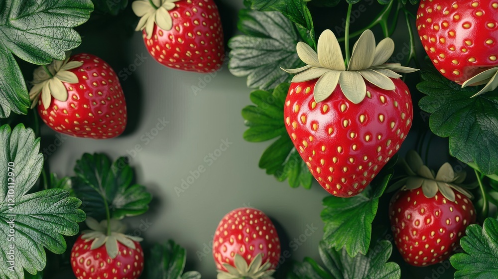 Vibrant Strawberries with Rich Textures Vibrant Strawberries with Rich Textures