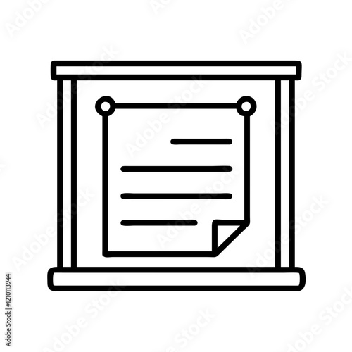 bulletin board icon, bulletin board line art - simple line art of bulletin board, perfect for bulletin board logos and icons