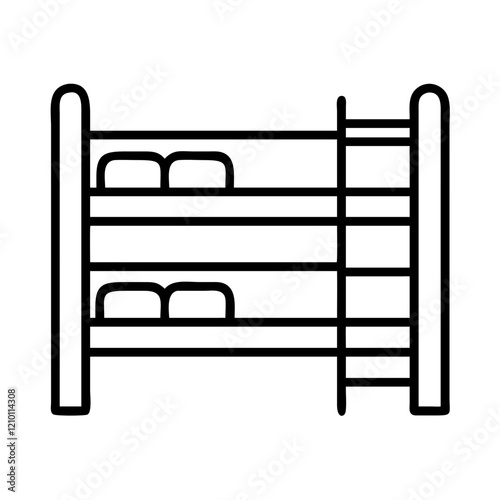 bunk bed icon, bunk bed line art - simple line art of bunk bed, perfect for bunk bed logos and icons