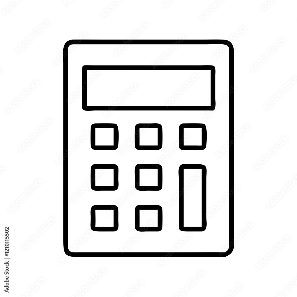 calculator icon, calculator line art - simple line art of calculator, perfect for calculator logos and icons