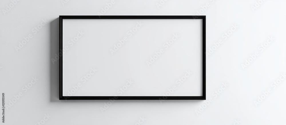 Elegant black poster frame mockup against a clean white wall ideal for modern interior design in living rooms and creative spaces Elegant black poster frame mockup against a clean white wall ideal for modern interior design in living rooms and creative spaces