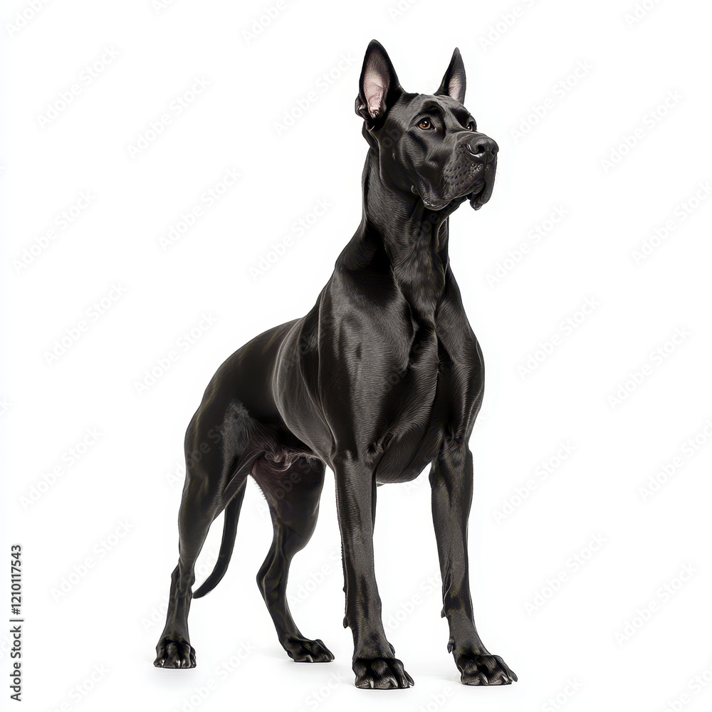 majestic Great Dane stands tall with glossy black coat, showcasing its impressive stature and elegance. This giant breed exudes confidence and grace, making it striking presence majestic Great Dane stands tall with glossy black coat, showcasing its impressive stature and elegance. This giant breed exudes confidence and grace, making it striking presence