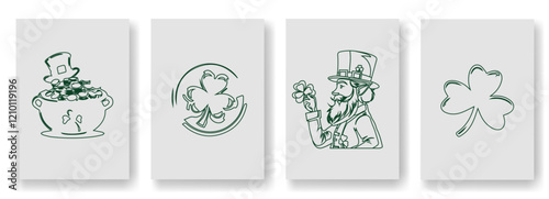 Happy St Patrick's Day Bundling Style includes Leprechaun, Shamrock, Pot, and Coin.