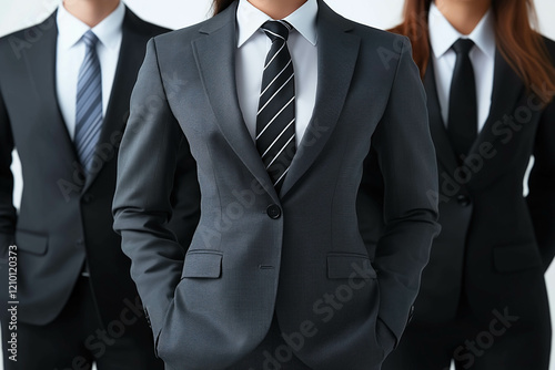 Business Team On White Back...