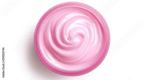 Pink stress relief putty in round container shown from above, showcasing smooth texture for calming and anti-anxiety effects in therapy. photo