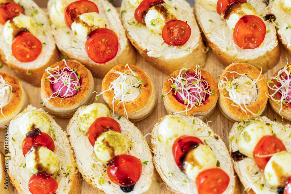 Catering food served on the table.