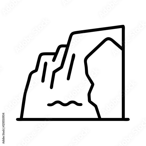 cliff icon, cliff line art - simple line art of cliff, perfect for cliff logos and icons