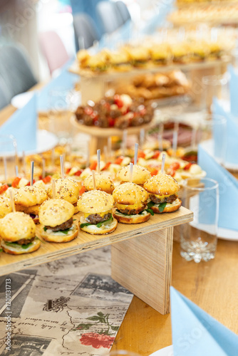 Obraz na płótnie Catering food served on the table. w salonie