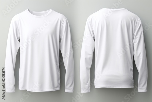 Blank white longsleeve apparel blouse coathanger photo