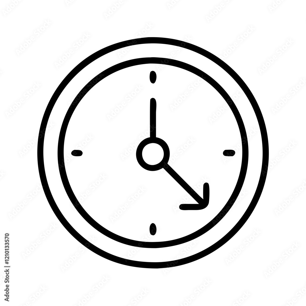 clock icon, clock line art - simple line art of clock, perfect for clock logos and icons