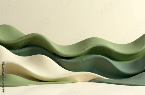 abstract background with green olive waves photo