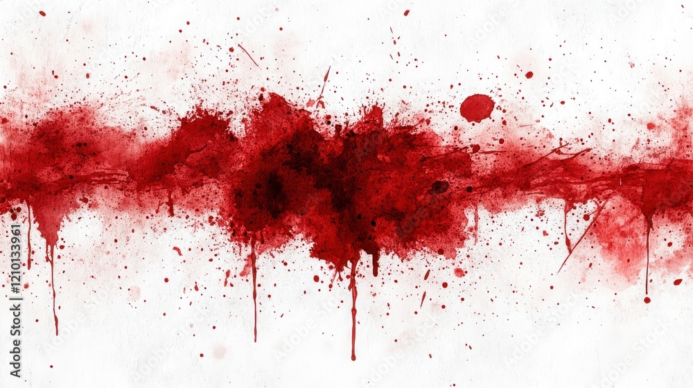 Blood splatter texture, white background, horror design