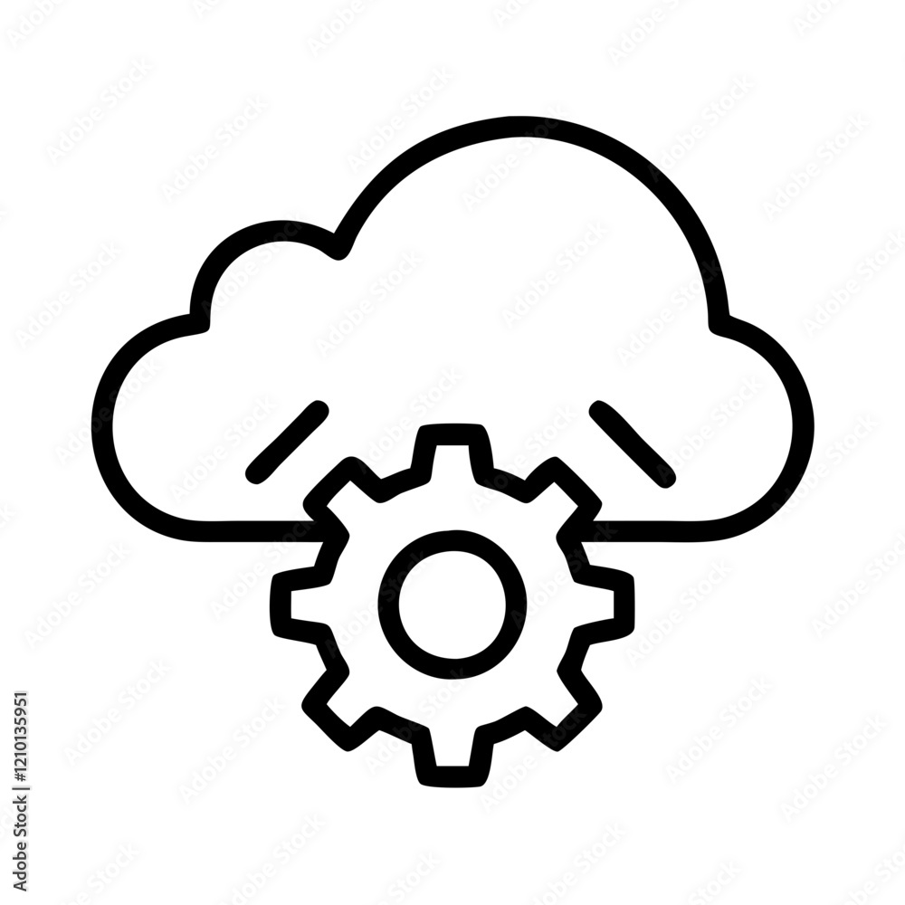 cloud development icon, cloud development line art - simple line art of cloud development, perfect for cloud development logos and icons cloud development icon, cloud development line art - simple line art of cloud development, perfect for cloud development logos and icons