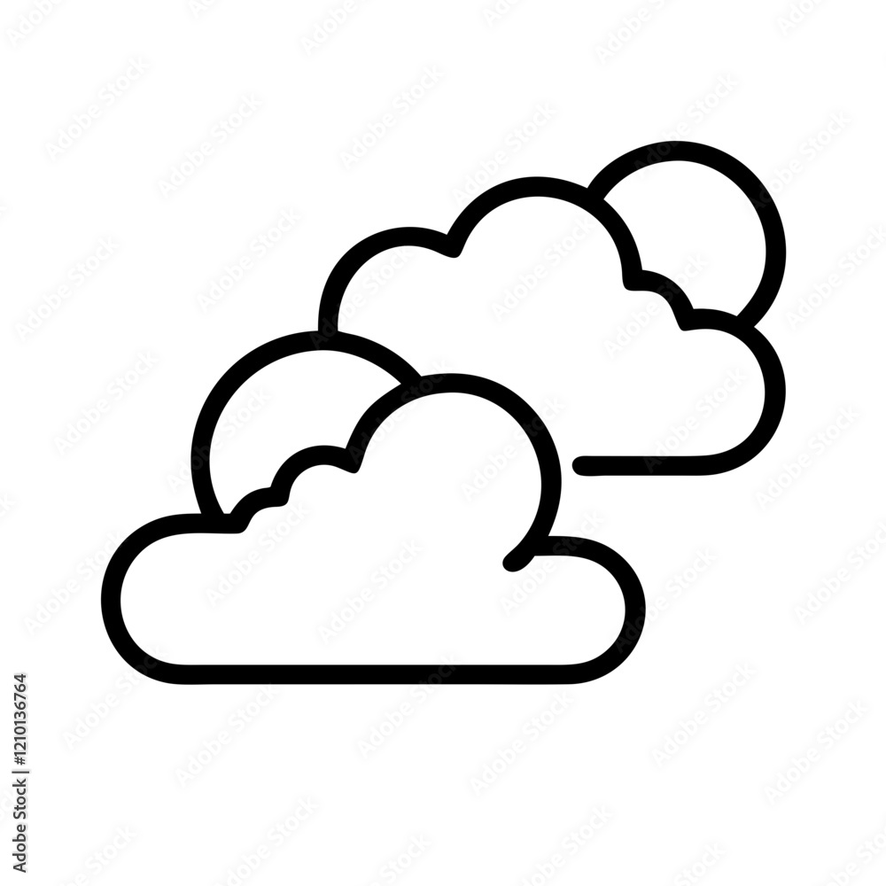cloudy sky icon, cloudy sky line art - simple line art of cloudy sky, perfect for cloudy sky logos and icons cloudy sky icon, cloudy sky line art - simple line art of cloudy sky, perfect for cloudy sky logos and icons