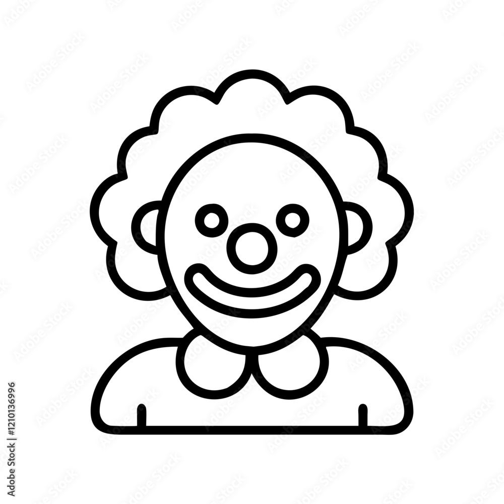 clown icon, clown line art - simple line art of clown, perfect for clown logos and icons clown icon, clown line art - simple line art of clown, perfect for clown logos and icons