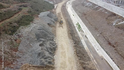 Aerial shot of construction works in Istanbul