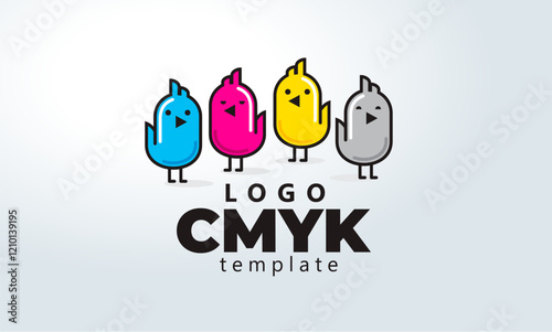 Logo СMYK Print. Chicks ink. White background.