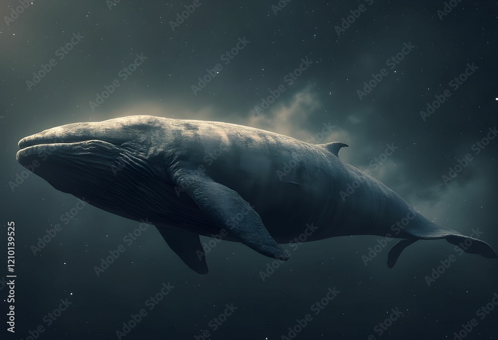 Fototapeta premium A Massive Whale Gliding Through Space