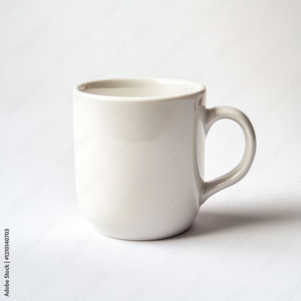 Ceramic coffee mug on a neutral background perfect for displaying minimalistic design aesthetic Ceramic coffee mug on a neutral background perfect for displaying minimalistic design aesthetic