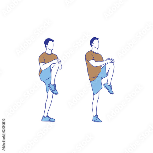 simple illustration of an athlete warming up