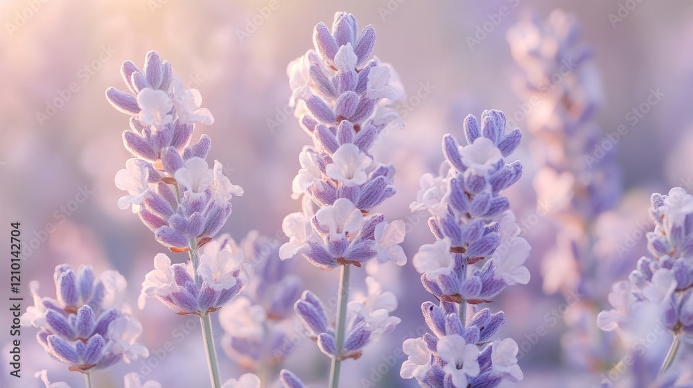 Obraz premium Delicate Lavender Blossoms Bathed in Soft Sunlight