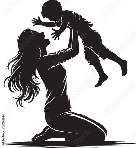 silhouette of a mother and child for mothers day