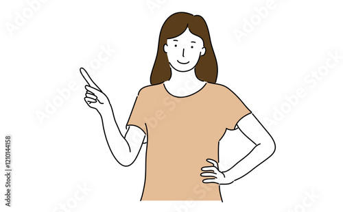 指差しをする女性
