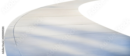 Wallpaper Mural A gently curving concrete footpath, sleek curbs, and subtle shadows cast a serene, minimalist vibe.  The path invites exploration and contemplation., cut out,transparent background Torontodigital.ca