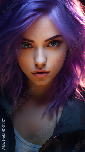Violet Hair Portrait