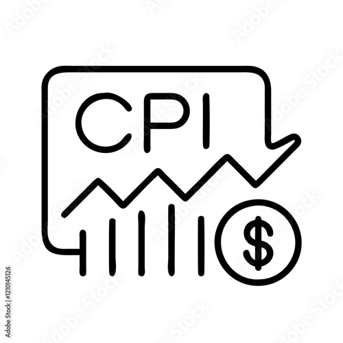 consumer price index cpi icon, consumer price index cpi line art - simple line art of consumer price index cpi, perfect for consumer price index cpi logos and icons