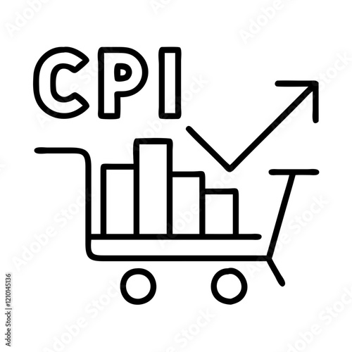 consumer price index cpi icon, consumer price index cpi line art - simple line art of consumer price index cpi, perfect for consumer price index cpi logos and icons