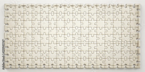 Complete Undivided Beige Jigsaw Puzzle Ready for Assembly photo