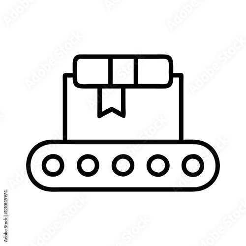 conveyor belt icon, conveyor belt line art - simple line art of conveyor belt, perfect for conveyor belt logos and icons