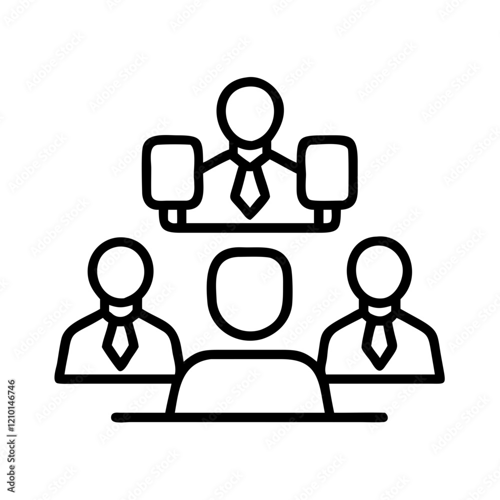 Fototapeta premium corporate meeting icon, corporate meeting line art - simple line art of corporate meeting, perfect for corporate meeting logos and icons