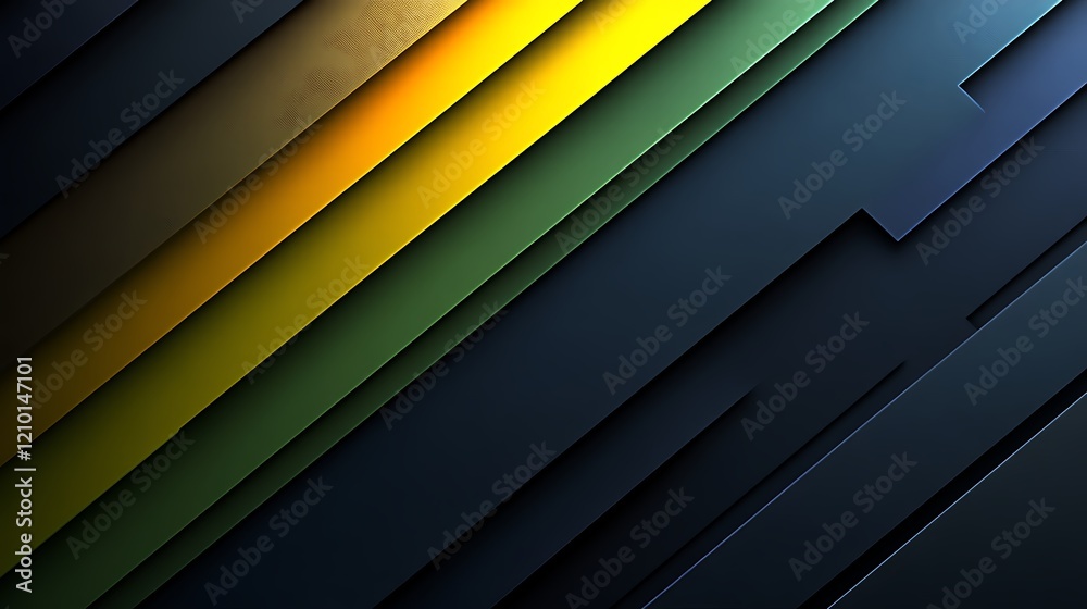 Abstract Diagonal Stripes: A captivating abstract background featuring bold, diagonal stripes in shades of green, yellow, and dark blue, creating a dynamic and energetic visual experience. Abstract Diagonal Stripes: A captivating abstract background featuring bold, diagonal stripes in shades of green, yellow, and dark blue, creating a dynamic and energetic visual experience.