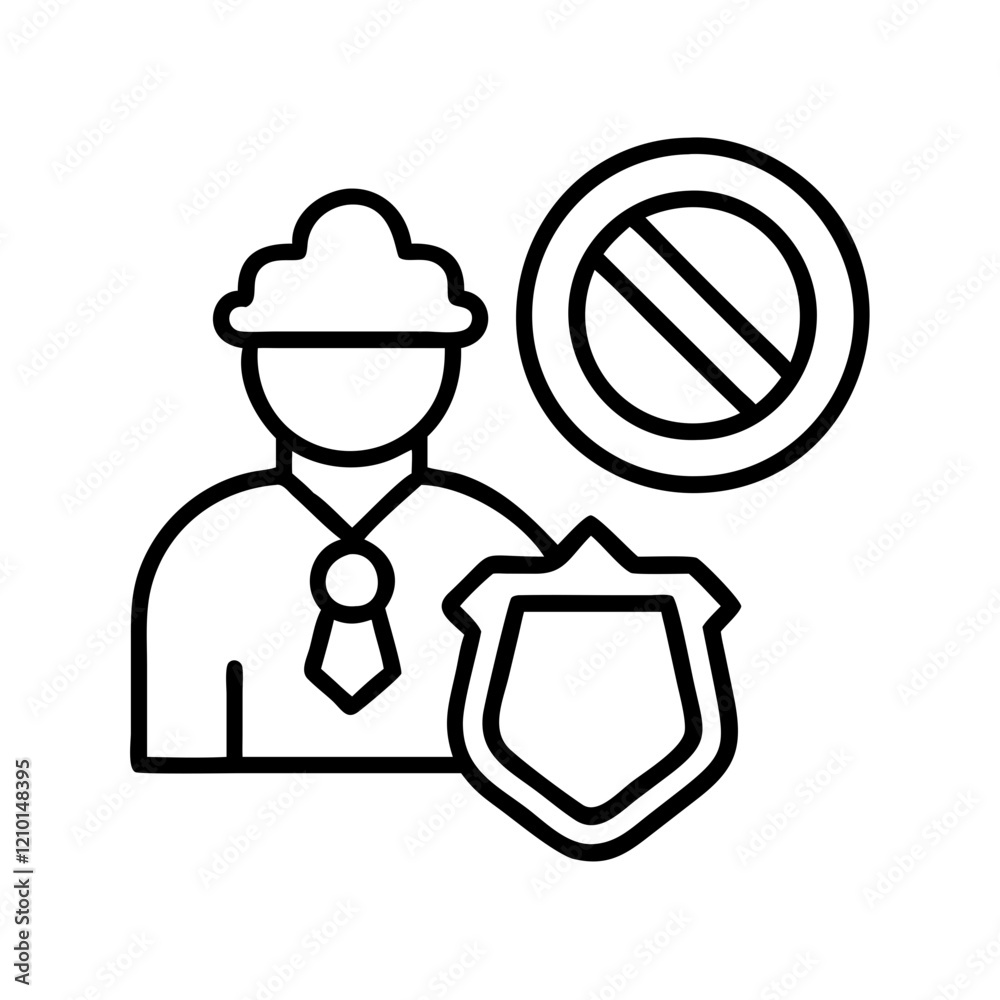 Obraz premium crime prevention icon, crime prevention line art - simple line art of crime prevention, perfect for crime prevention logos and icons